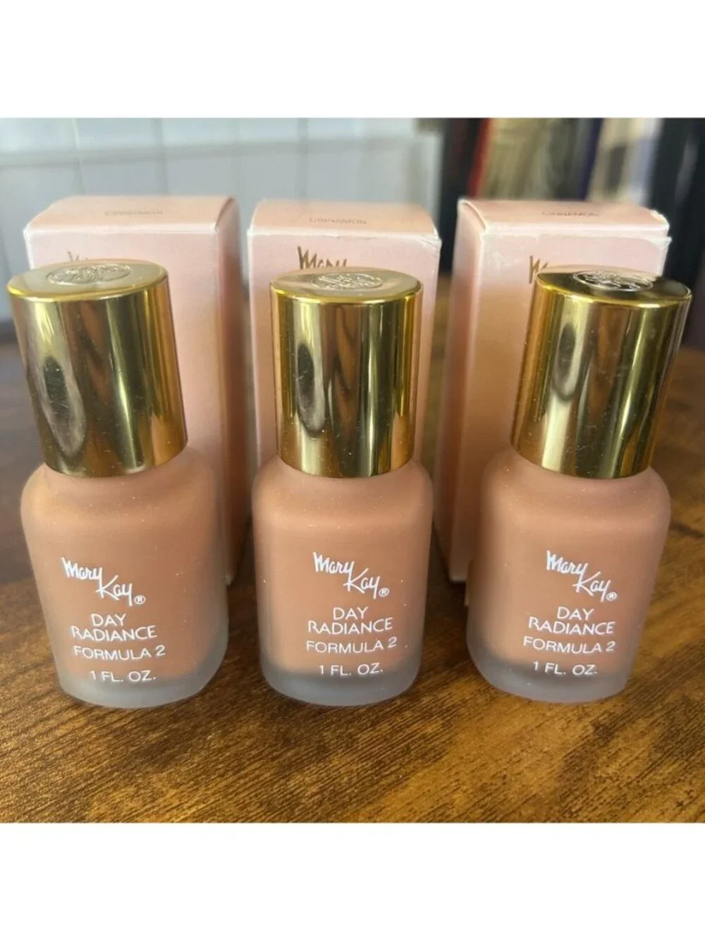Vintage Mary Kay Day Radiance Formula 2 Cinnamon 1 fl oz Set of 3 NEW Old Stock